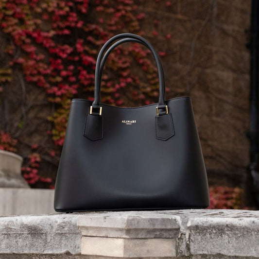 black leather graceful bag